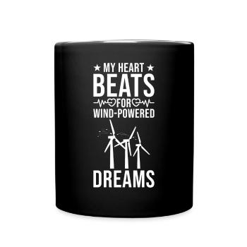 Wind Turbine Technician Windmill - Full Colour Mug - black - Front