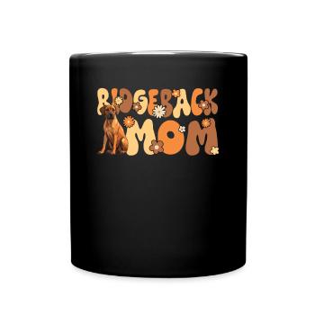 Rhodesian Ridgeback Groovy Ridgeback Mom - Full Colour Mug - black - Front