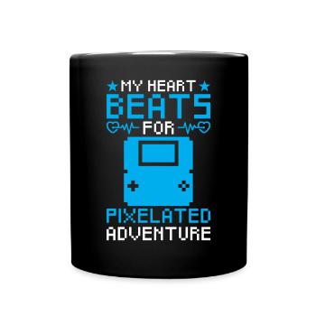 Retro-Gaming liebt Nostalgie-Pixelgrafiken - Tasse einfarbig - Schwarz - Vorne