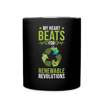 Recycle Environmentalist Green Environment Reuse - Full Colour Mug - black - Front