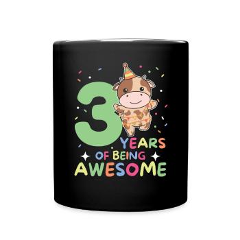 Vache pour les enfants de 3 ans - Mug uni - noir - Devant