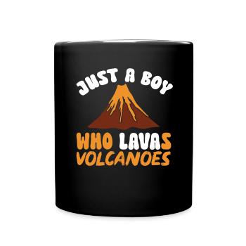 Vulkan Geologie Vulkanologie Lava - Tasse einfarbig - Schwarz - Vorne