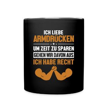 Armdrücken hat immer Recht Techniques Exercise - Tasse einfarbig - Schwarz - Vorne