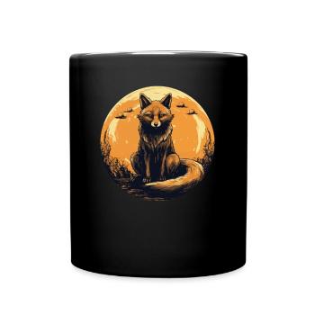 Ästhetische Geschenke für Fuchsliebhaber - Tasse einfarbig - Schwarz - Vorne