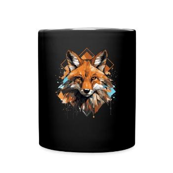 Ästhetische Geschenke für Fuchsliebhaber - Tasse einfarbig - Schwarz - Vorne