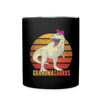 Omasaurus T Rex Dinosaure Granny Saurus - Mug uni - noir - Devant