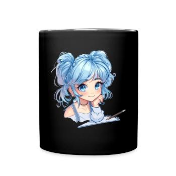 Anime et Sketching Girl Sketching Otaku Graphique - Mug uni - noir - Devant