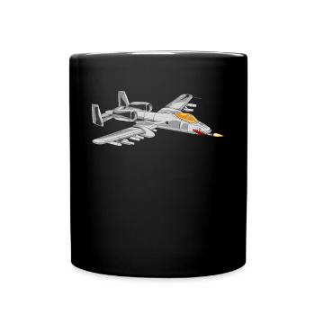 A-10 Warthog Military Airplane Jet Aircraft A10 - Tasse einfarbig - Schwarz - Vorne