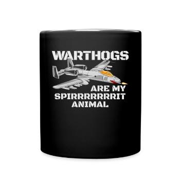 Warzenheile sind mein Spirrrrrit -Tier lustiger Wa - Tasse einfarbig - Schwarz - Vorne