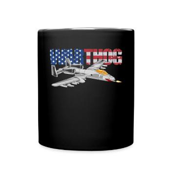 A-10 Warthog Military Airplane American Flag A10 - Tasse einfarbig - Schwarz - Vorne