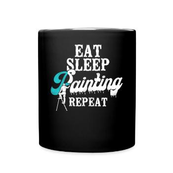 House Painter Decorator Eat Sleep - Tasse einfarbig - Schwarz - Vorne