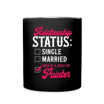 Peintre en bâtiment décorateur petite amie - Mug uni - noir - Devant