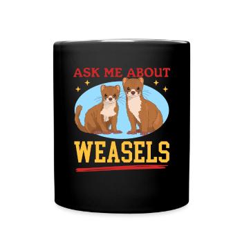 Weasel Hermännchen Mouse Weasel Gift - Full Colour Mug - black - Front
