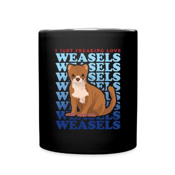 Weasel Little Weasel Hermännchen Gift - Full Colour Mug - black - Front