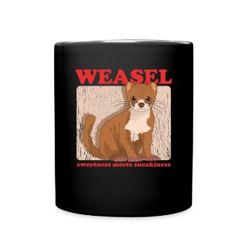 Belette souris belette mignon nain belette cadeau - Mug uni - noir - Devant