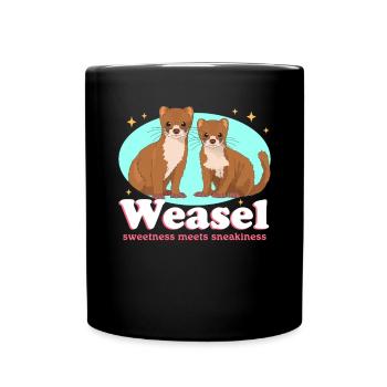 Weasel Cute Dwarf Weasel Mouse Weasel Gift - Full Colour Mug - black - Front