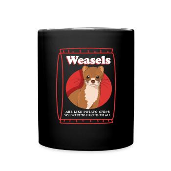 Belette mignonne belette naine Kleinwiesel cadeau - Mug uni - noir - Devant