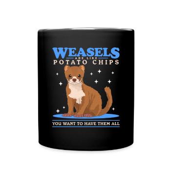 Weasel Little Weasel Cute Dwarf Weasel Gift - Full Colour Mug - black - Front