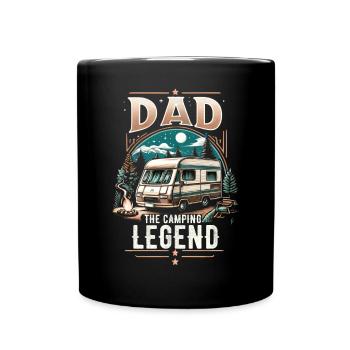 Fête des pères papa la légende du camping papa papa - Mug uni - noir - Devant