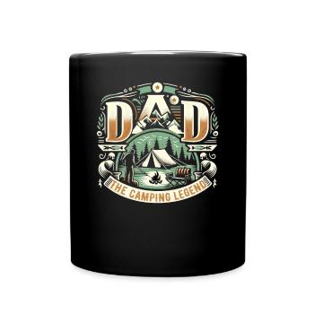 Fête des pères papa la légende du camping papa papa - Mug uni - noir - Devant