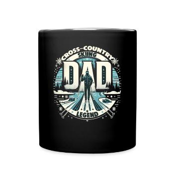 Fête des pères PAPA la légende du ski de fond Papa - Mug uni - noir - Devant