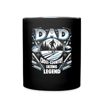Fête des pères PAPA la légende du ski de fond Papa - Mug uni - noir - Devant