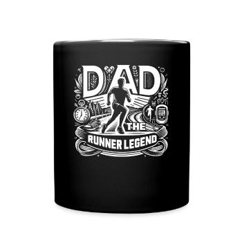 Vatertag DAD the Runner Legend Papa - Tasse einfarbig - Schwarz - Vorne