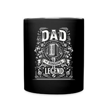 Fête des pères papa la légende du chant papa - Mug uni - noir - Devant