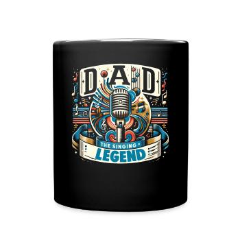 Fête des pères papa la légende du chant papa - Mug uni - noir - Devant