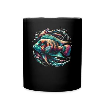 Buntbarsch-Fischliebhaber Süßwasser-Aquaristik - Tasse einfarbig - Schwarz - Vorne