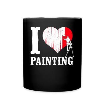 House Painter Decorator Heart I - Tasse einfarbig - Schwarz - Vorne