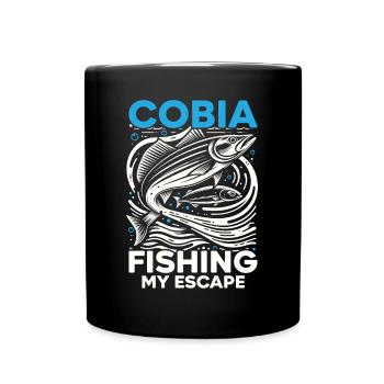 Cobia Angeln Liebhaber Fischfänger Fischer - Tasse einfarbig - Schwarz - Vorne
