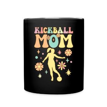 Groovy Female Kickball Player Mom - Full Colour Mug - black - Front