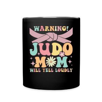 Lustige Martial Arts Mom - Tasse einfarbig - Schwarz - Vorne