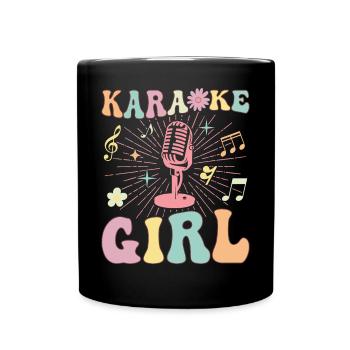 Groovy Female Singer Music Lover - Full Colour Mug - black - Front