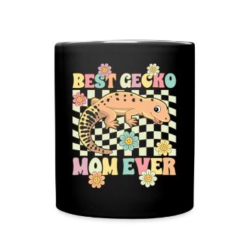 Leopard Gecko Mom Lizard Reptile - Full Colour Mug - black - Front
