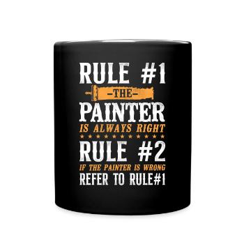 Règle du décorateur peintre en bâtiment #1 - Mug uni - noir - Devant