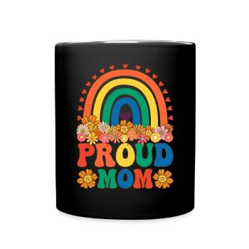 Maman LGBTQ groovy - Mug uni - noir - Devant