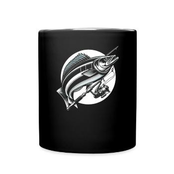 Cobia Angeln Liebhaber Fischfänger Fischer - Tasse einfarbig - Schwarz - Vorne