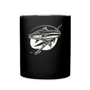 Cobia Angeln Liebhaber Fischfänger Fischer - Tasse einfarbig - Schwarz - Vorne