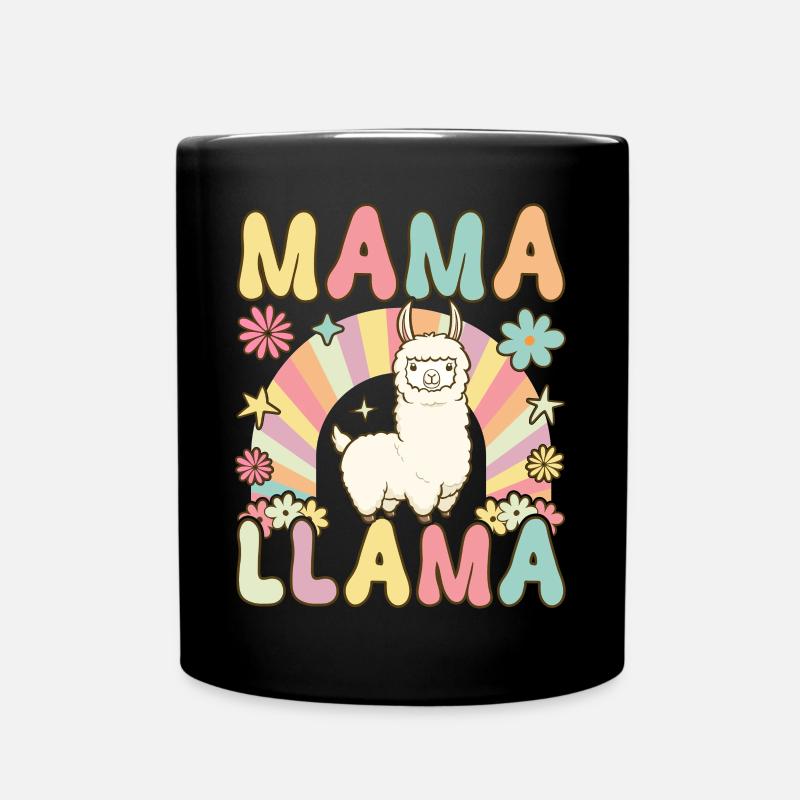 Groovy Alpaka Mama - Tasse einfarbig - Schwarz