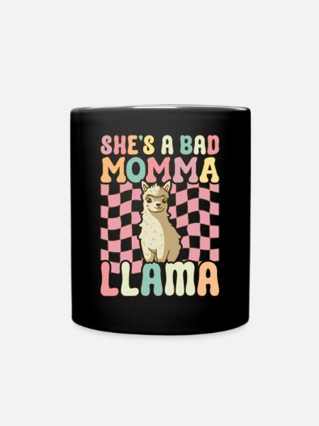 Mama Llama - Tasse einfarbig - Schwarz