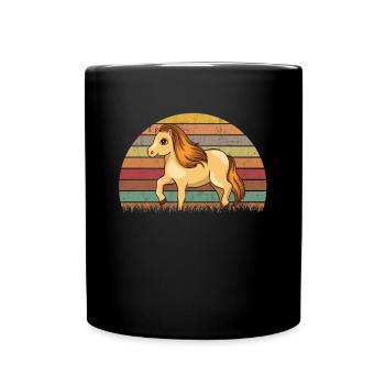 Poney Shetland Rétro - Mug uni - noir - Devant