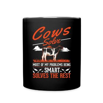 Vache cadeau agriculteur éleveur de bovins vaches - Mug uni - noir - Devant