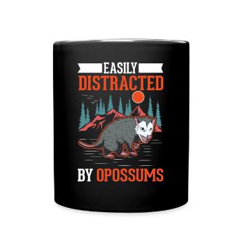 Facilement distrait par les opossums Possum Beutelratte - Mug uni - noir - Devant