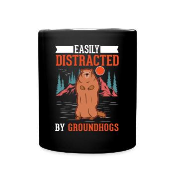 Murmeltier Groundhog Waldmurmeltier - Tasse einfarbig - Schwarz - Vorne