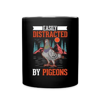 Pigeon, pigeon fancier, city pigeon, racing pigeon - Full Colour Mug - black - Front