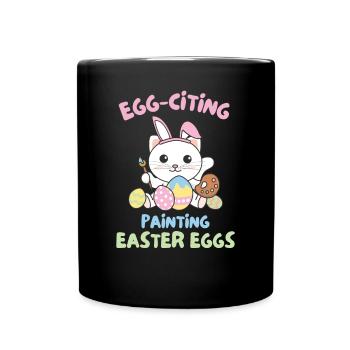 chats mignons pour Pâques avec des œufs de Pâques chat - Mug uni - noir - Devant