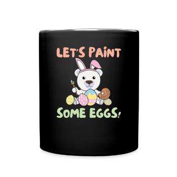 ours polaires mignons pour Pâques avec des œufs de Pâques ours polaire - Mug uni - noir - Devant