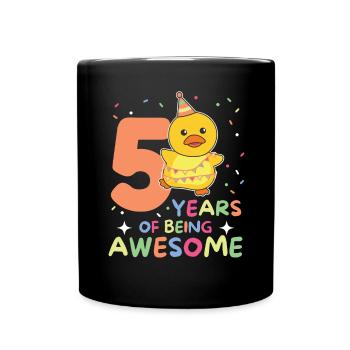 Canard pour les enfants de 5 ans de cinq ans - Mug uni - noir - Devant